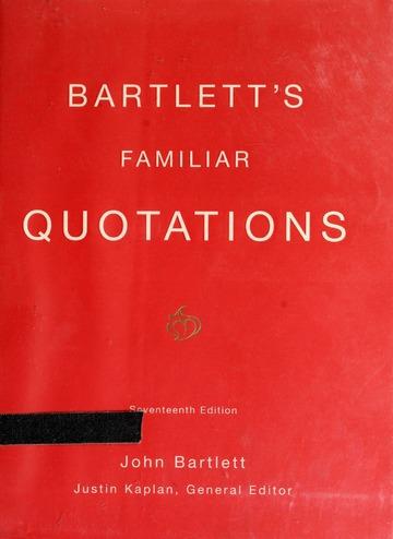 Image for Bartlett's familiar quotations