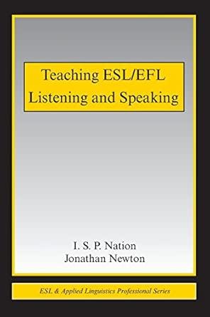 Teaching ESL/EFL Listening and Speaking